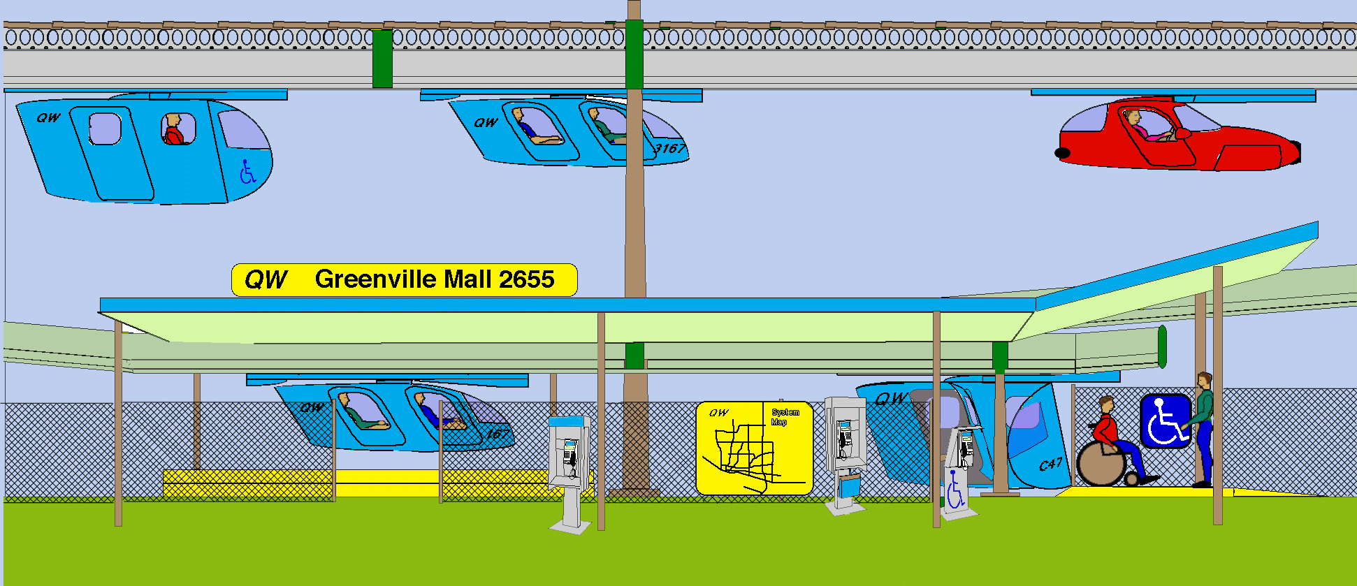Stops will have separate
berths for Doves and Pelicans